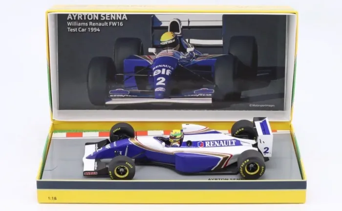 1:18 Williams fw16 Ayrton Senna miniatura test car 1994 24 cm