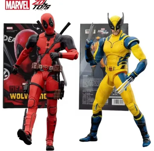 PROMOÇÃO!! 2 BONECOS DE AÇÃO WOLVERINE E DEADPOOL ARTICULADO MARCA ZD TOYS LACRADOS 18CM