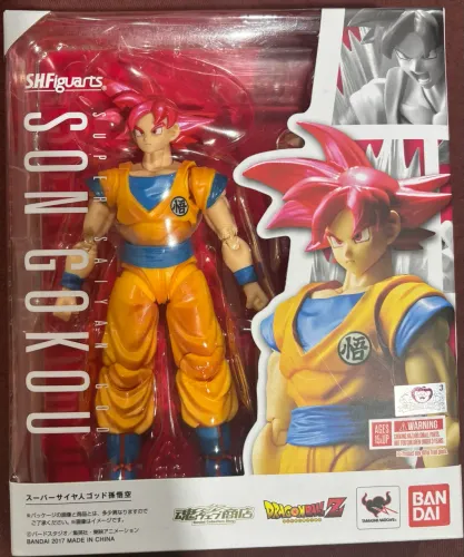 Action Figure SH Figuarts Bandai Goku Super Saiyan God (Red), Original e Lacrado