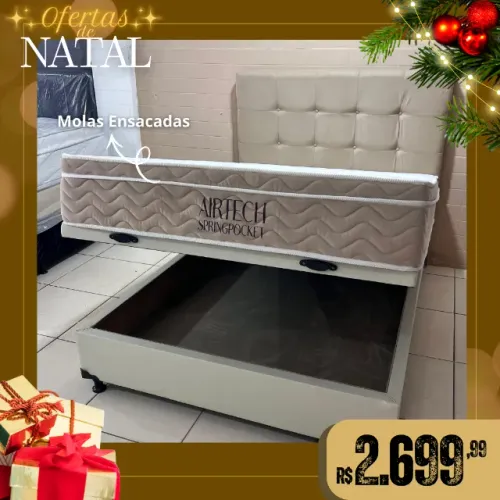 Colchão de Casal Ortobom + Base Baú Super Oferta