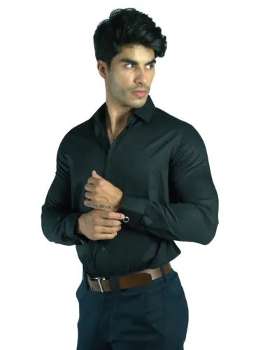 Camisa Venera Social Punho Duplo Masculina Original Tamanho G Preta