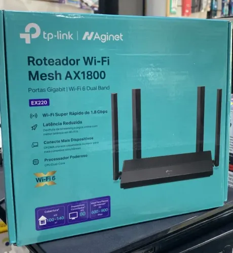 Roteador TP-Link EX220 AX1800 Dual Band WIFI6 - Loja Coimbra Computadores Entregamos