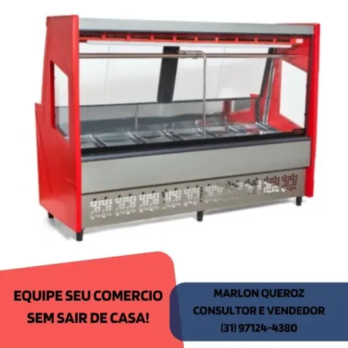 Balcão de Carnes 2M Vermelho Polar