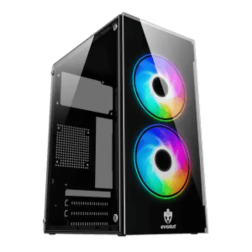 Gabinete Gamer Evolut Nord Preto, Lateral em Vidro Temperado, Mid Tower, Sem Fan - EG-815