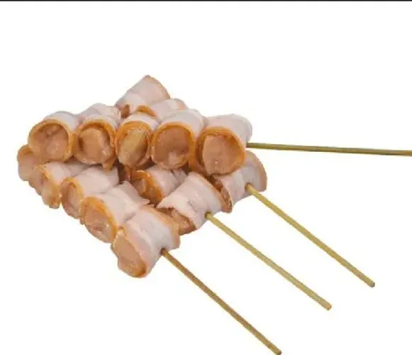 Churrasco crú coxinha Azinha coração frango ou carne com bacon fasso entrega sou fonecedor