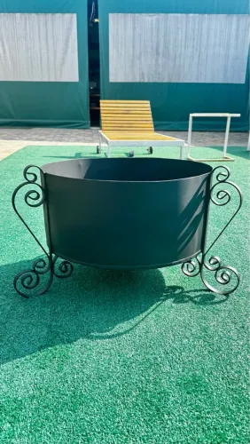 Lareira externa redonda