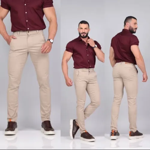 Calça masculina esporte fino no brim sarja 