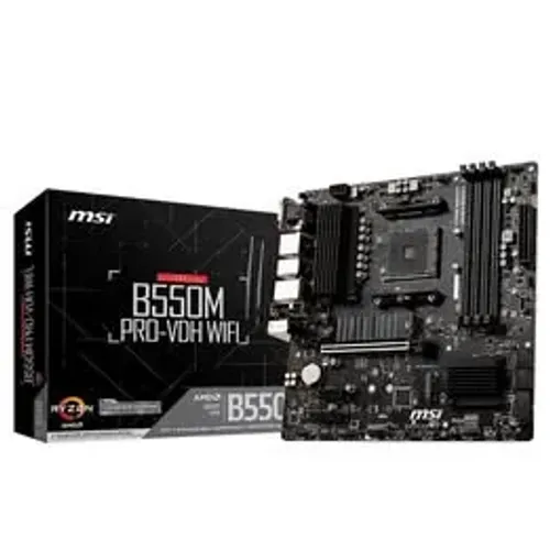Placa Mãe MSI B550M Pro-VDH WiFi, AMD, AM4, mATX ou 12x 61,74