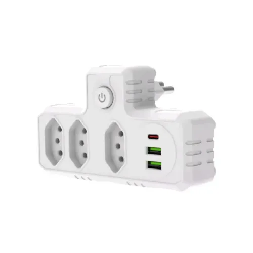 Adaptador Tomada Coibeu 3T 3 USB 