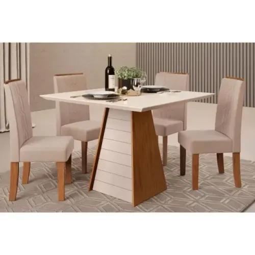 Mesa Quadrada NOVA com 4 Cadeiras FRETE E MONTAGEM GRÁTIS