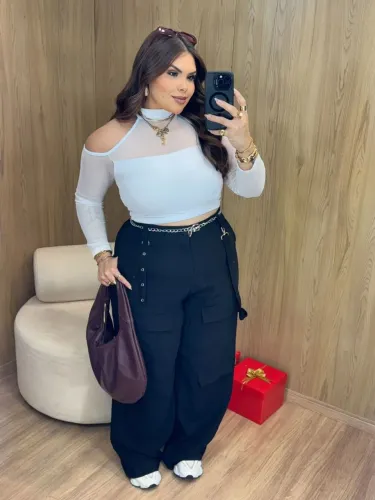 Calca alfaiataria plus size nova, tamanho g2, veste 52/54