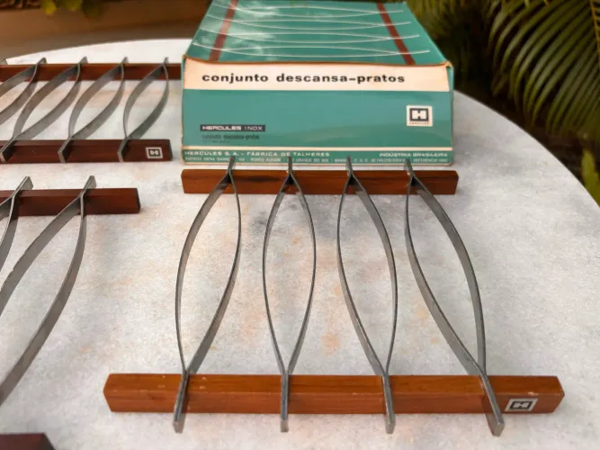 Conjunto Descansa-Pratos Vintage Hércules (Anos 60/70) - Com Caixa Original