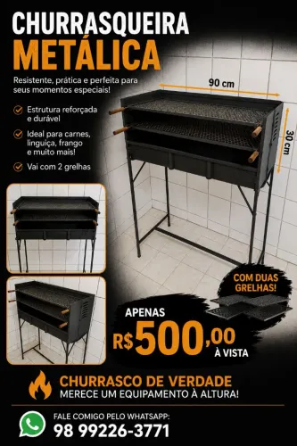 Churrasqueira ideal pra quem vai trabalhar com venda de churrasquinho