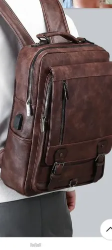 Mochila de couro masculina