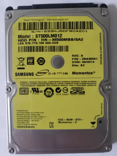 HD Notebook 500 GB Samsung