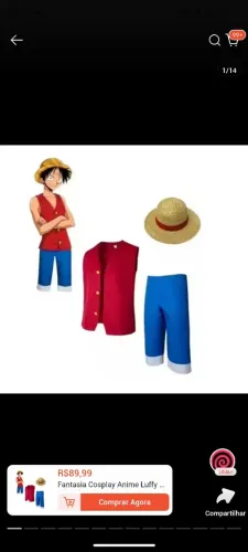 Fantasia Cosplay Luffy de One Piece