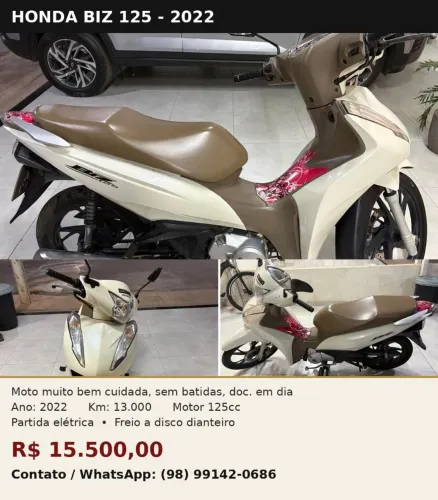 Biz 125 Ano 2022