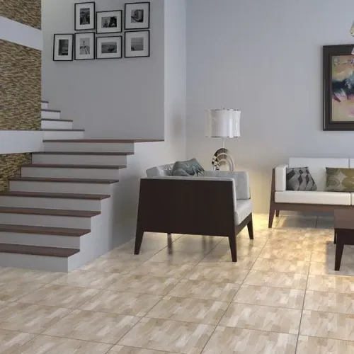 Piso Cerâmico Amadeirado Brilhante Interno Borda Arredondada 46x46cm