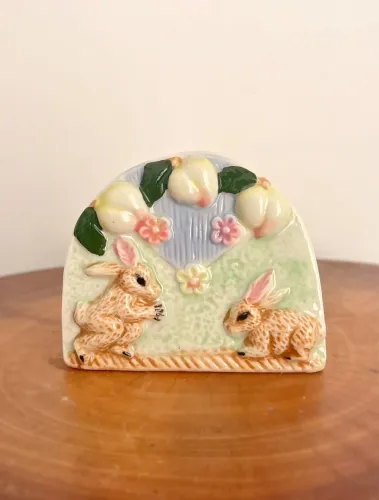 Porta guardanapo em porcelana