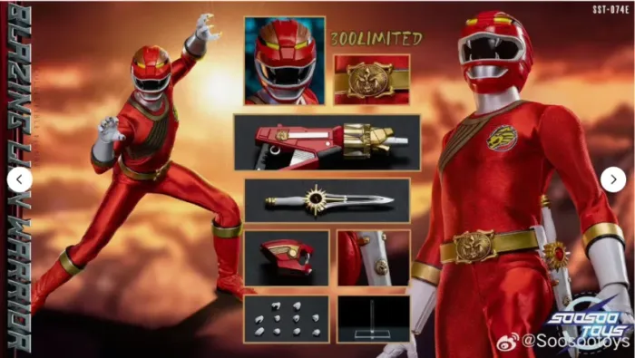 Power Rangers  Super Sentai Blazing Lion Warrior 1/6 Figura de Ação - Soosootoys