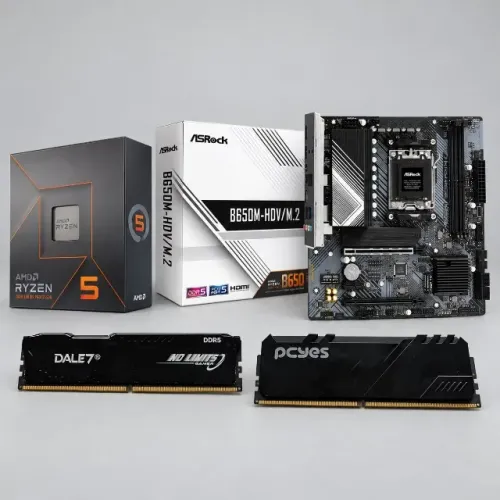 Kit AM5 Ryzen 5 7600X + ASRock B650M-HDV/M.2 + 32GB DDR5 5600 - Faço Envio