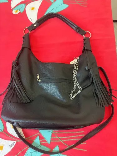 Bolsa preta couro