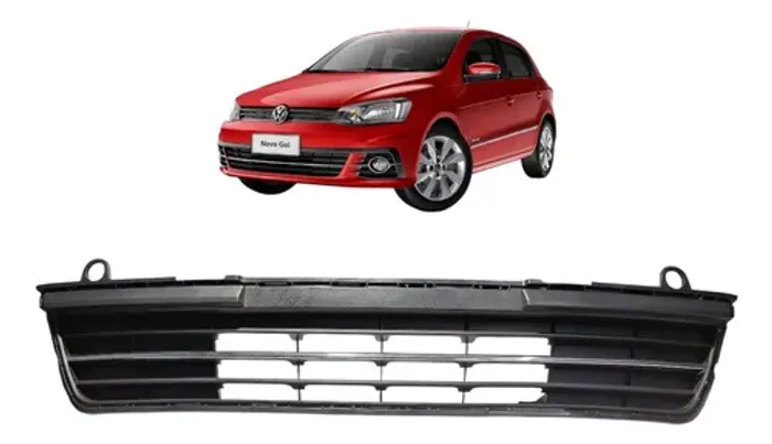Grade Inferior Parachoque Gol G7 2016 A 2019 C Friso Cromado Preto