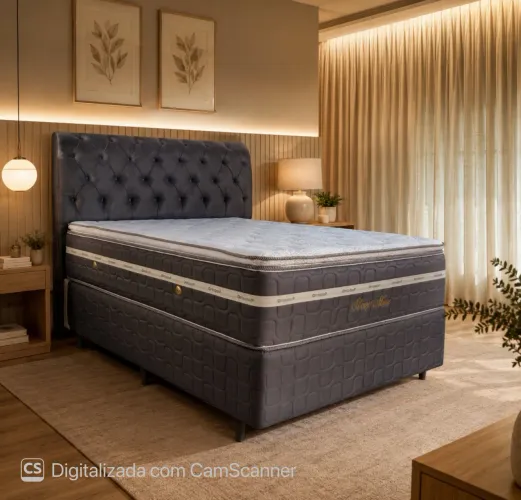 Cama box tamanho casal com molas ensacada