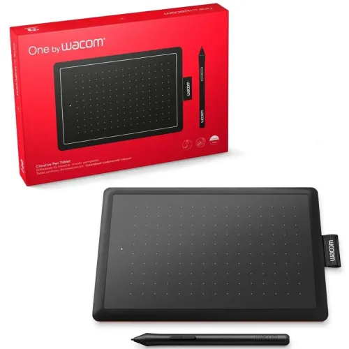 Mesa Digitalizadora One By Wacom Ctl472, Pequena, Pen Lp-190k, Preto E Vermelho