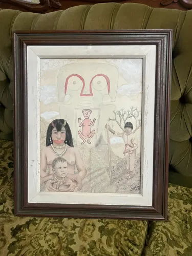 quadro arte indígena 84?s