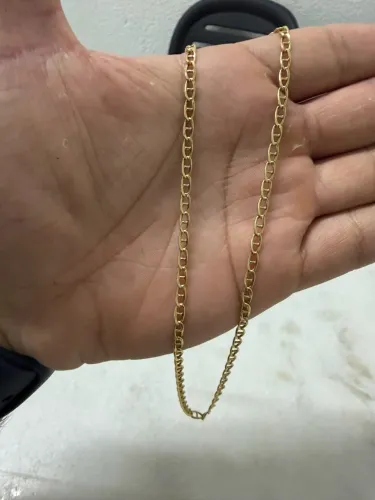 Corrente piastrine ouro 18k