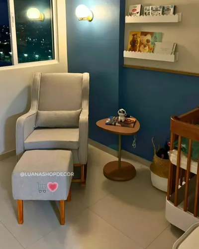 Poltrona Amamentação Luxo - Puff Grátis Conforto Garantido