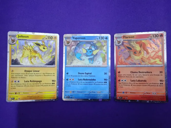 Cartas Pokémon Evoluções da Eevee