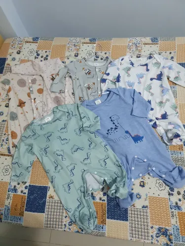 Kit macacão em malha tamanho 0 a 3 meses com 6