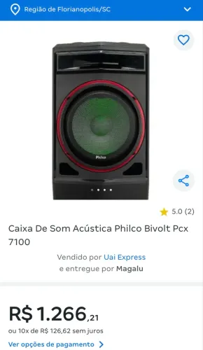 Caixa de som pcx 7100