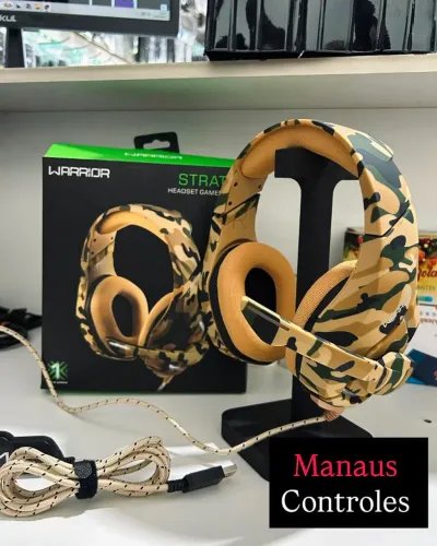 Headset gamer camuflado amarelo