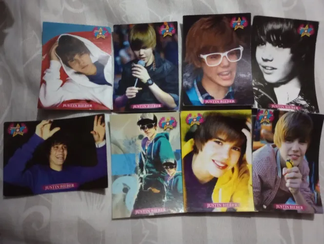 Kit 8 Cards Justin Bieber ídolos pop music