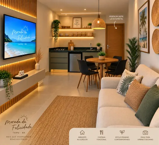 Apartamentos mobiliados com piscina