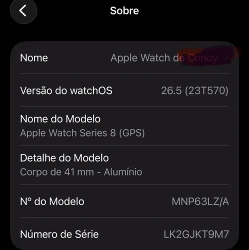 APPE WATCH SÉRIE 8 ALUMÍNIO FUNCIONANDO TUDO NORMAL. Fez um ano de uso! 