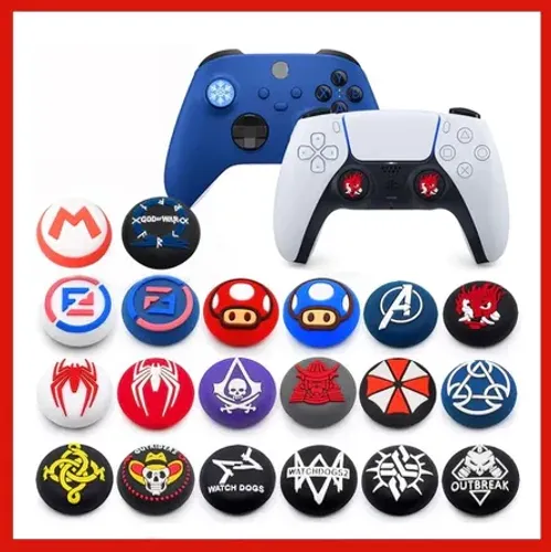 Par de Grip borracha Protetora de Silicone para Analógicos de Controles de PS5/PS4/Xbox Se