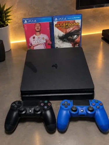 ? PS4 Slim + 2 Controles + Jogos ? Pronto para Jogar!