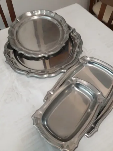 Guarnição em Inox decorado - marca Wolff - 4 peças grandes - importado