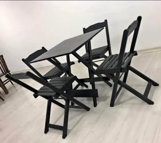 Mesa churrasco dobrável 70x70 com 04 cadeiras