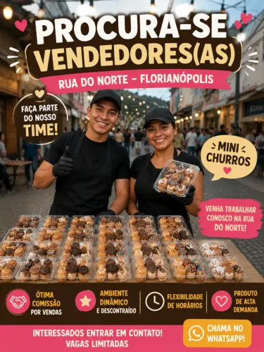  PROCURA-SE VENDEDORES(AS) DE MINI CHURROS ?