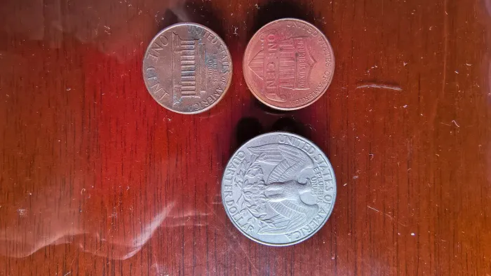 Lote com três moedas originais de dólar americano