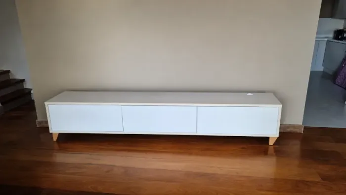 Buffet / Rack Minimalista 2,60m Branco - 3 Gavetas