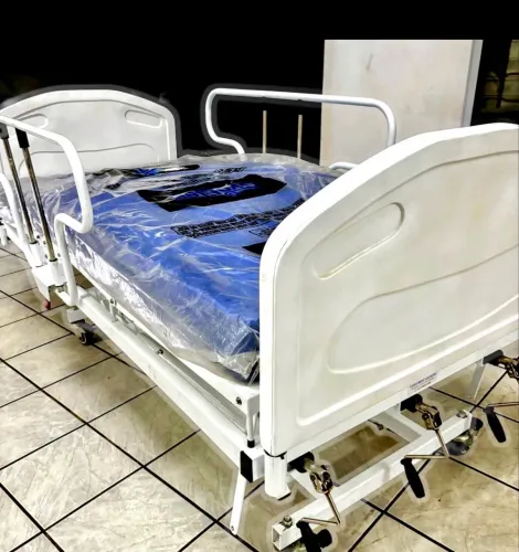 Aluguel cama hospitalar 2 manivelas reforçada 