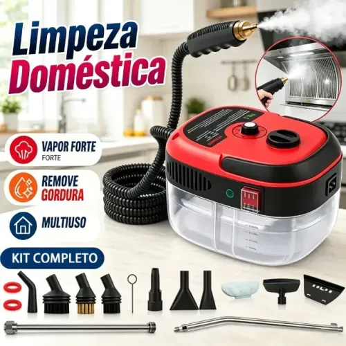 Vaporizador de Limpeza Doméstica ? Limpador a Vapor de Alta Pressão, Multiuso, com Acessór