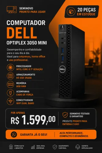 Computador Dell OptiPlex 3050 Mini i5 7ª Geração 8GB SSD 256GB