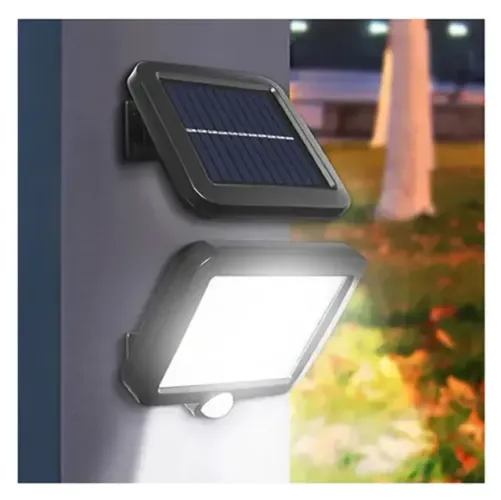 Luminária Refletor Solar Parede LED com Sensor Presença Branco Frio 6500K